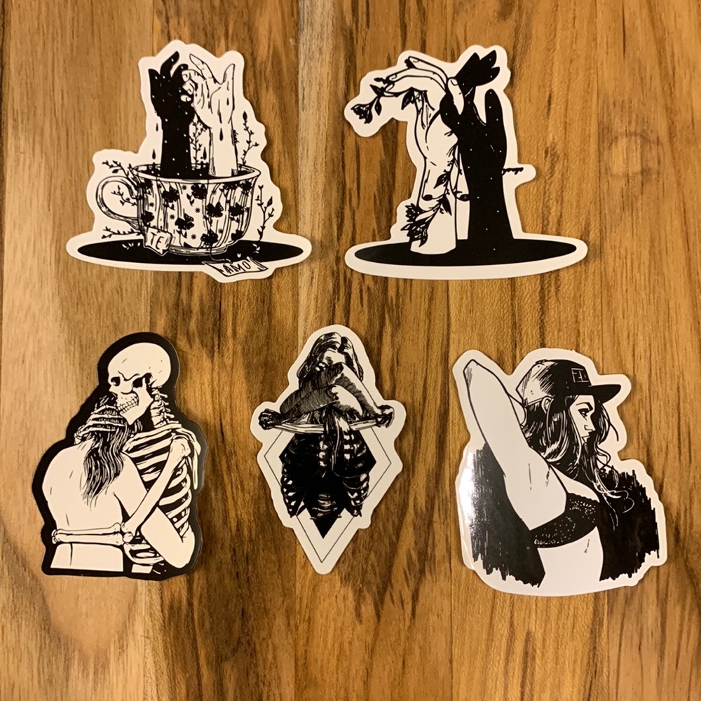 $1 Skeleton Romance Stickers